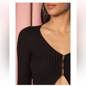 Superdown Sierra Knit Top Black Size Medium NWT